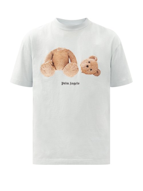 Palm Angels Teddy Bear Logo T-Shirt Illusion Blue