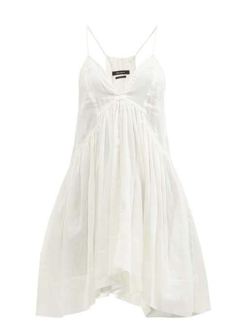 Isabel Marant - Kitou V-neck Cotton-blend Mini Dress Ivory