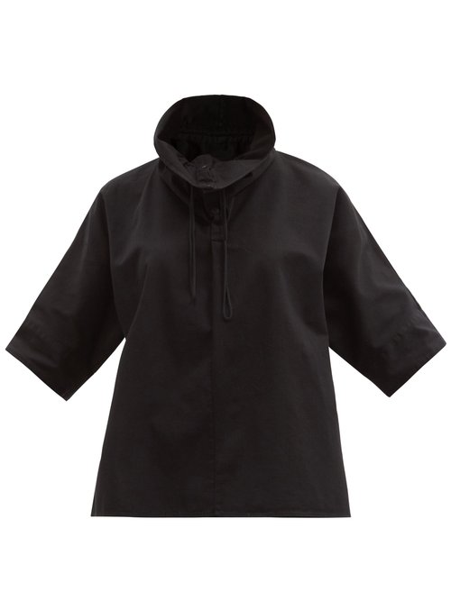 Birkenstock X Toogood - The Mudlark Drawstring-neck Cotton-twill Shirt Black