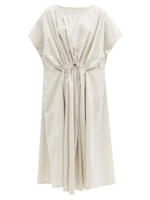Birkenstock X Toogood - The Mudlark Drawstring-waist Cotton Dress Ivory