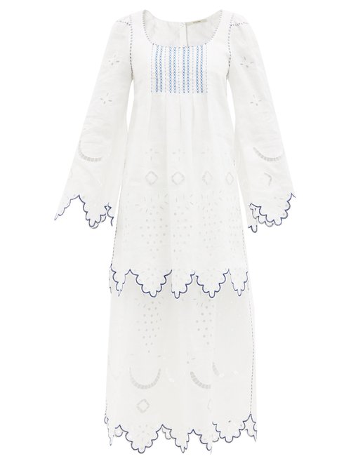 Vita Kin - Florence Broderie-anglaise Linen Voile Dress White Multi