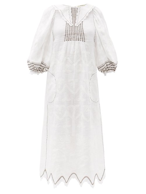 Vita Kin - Addicted To Love Embroidered Linen Midi Dress White