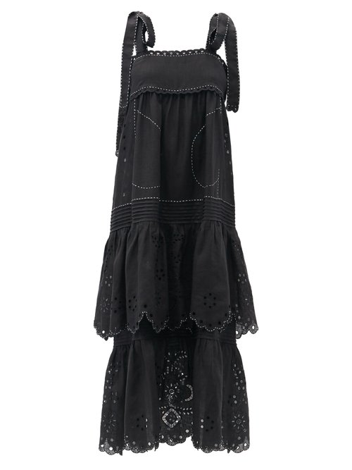 Vita Kin - Charlotte Tiered Linen Dress Black