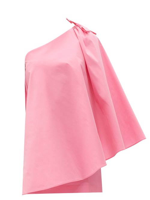Bernadette - Benedicte One-shoulder Taffeta Mini Dress Pink