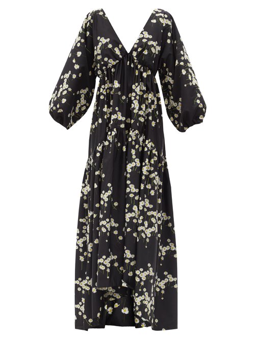Buy Bernadette - Millicent Floral-print Taffeta Dress Black Print online - shop best Bernadette clothing sales