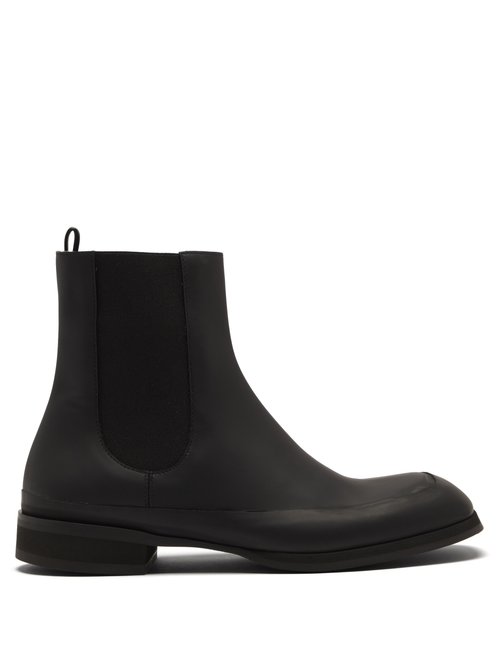 The Row - Garden Rubber And Leather Chelsea Boots Black