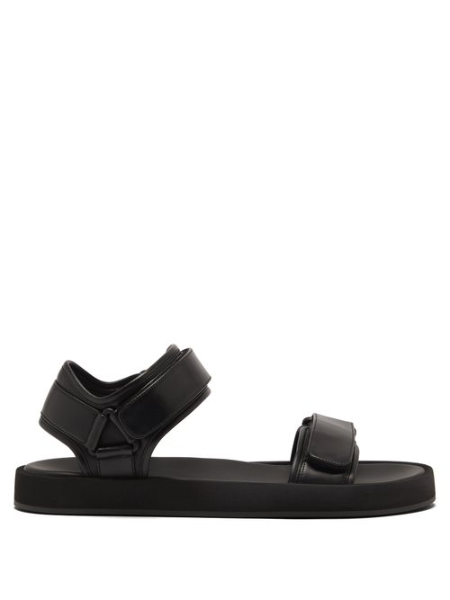 The Row - Hook And Loop Nappa-leather Sandals Black