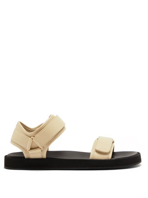 The Row - Hook And Loop Nappa-leather Sandals Cream