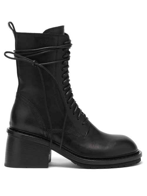 Ann Demeulemeester - Block-heel Leather Boots Black