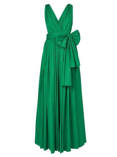 Dolce & Gabbana – Draped Side-slit Cotton-poplin Dress Emerald