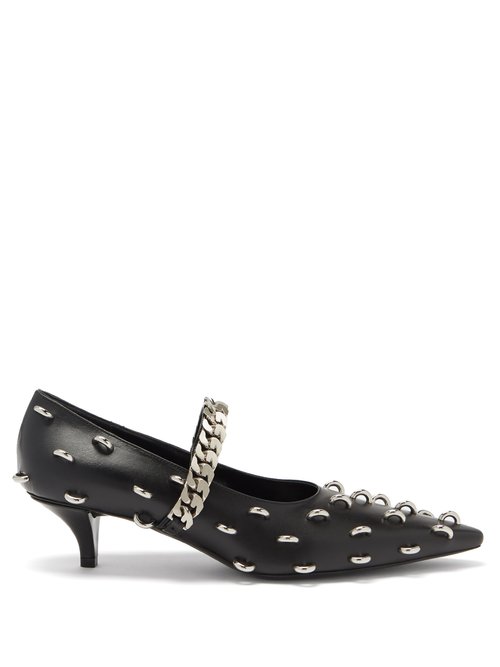 Givenchy – Studded Leather Pumps Black Silver