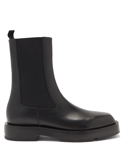 Givenchy - Logo-plaque Leather Chelsea Boots Black