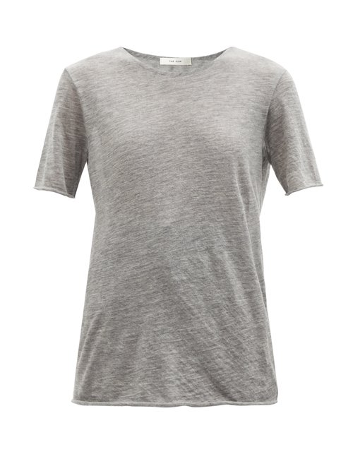 The Row - Chenzia Rolled-edge Cashmere T-shirt Grey