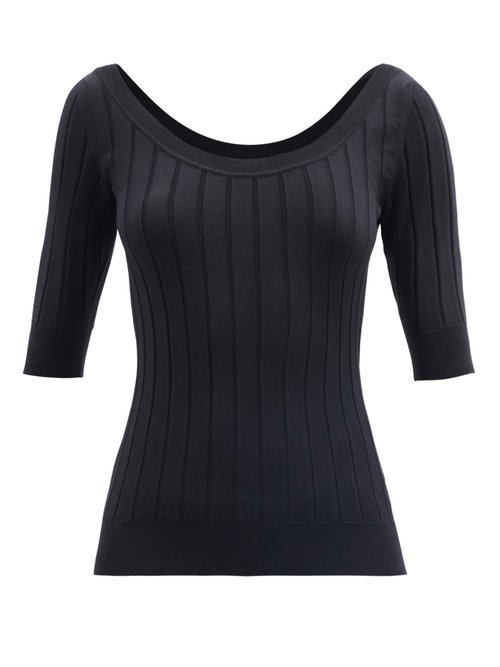 The Row - Colombe Ribbed Wool-blend Sweater Black