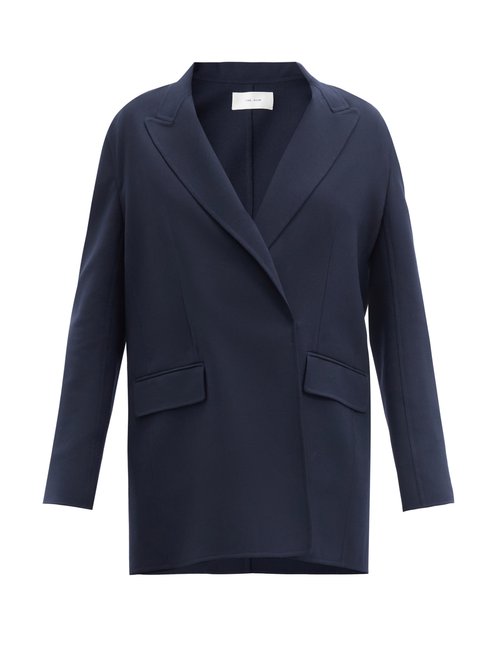 The Row - Tristan Double-breasted Wool-blend Jacket Navy
