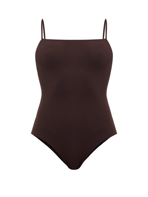 Jil Sander - Square-neck Swimsuit Brown Beachwear