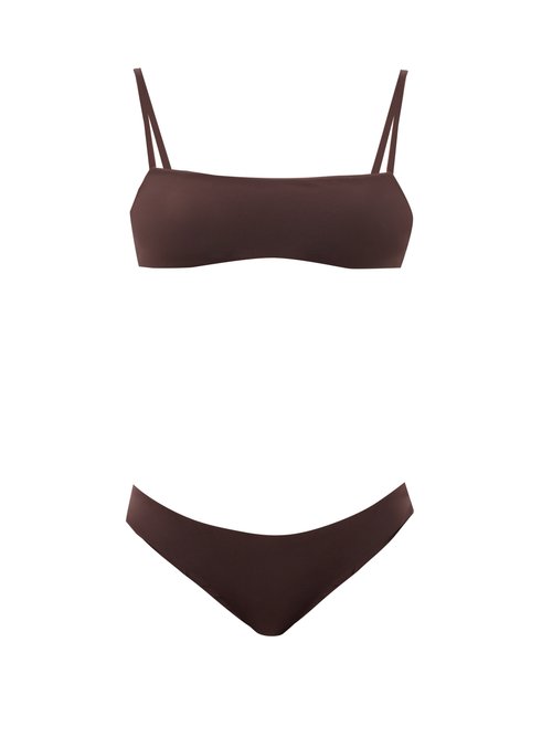 Jil Sander - Square-neck Bikini Brown Beachwear