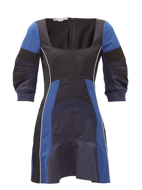 Buy Stella Mccartney - Giselle Panelled Twill Dress Black Multi online - shop best Stella McCartney clothing sales