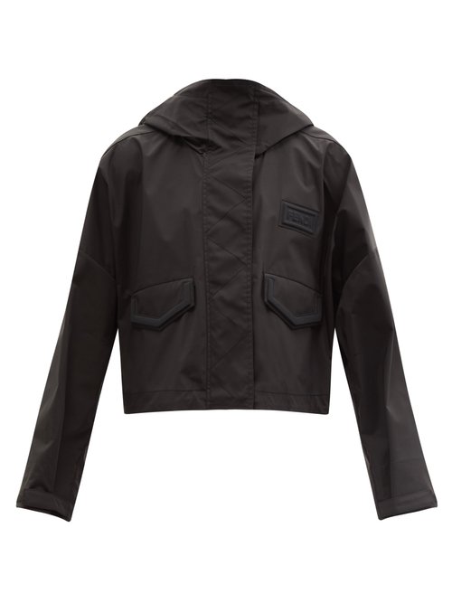 Fendi – Logo-patch Cropped Shell Jacket Black