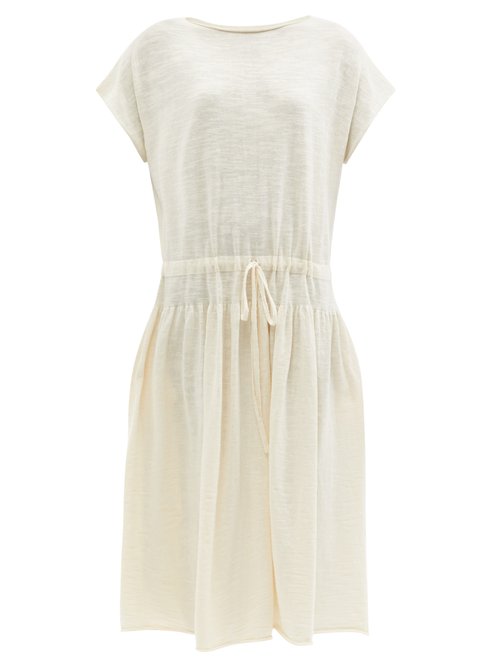 Lauren Manoogian – Tier Drawstring-waist Cotton-knit Dress Ivory