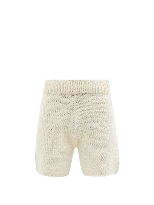Buy Lauren Manoogian - Knitted Cotton Shorts Cream White online - shop best Lauren Manoogian 