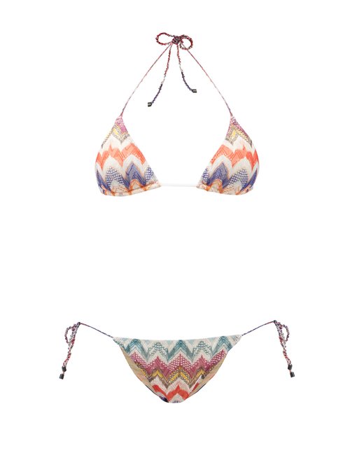 Buy Missoni Mare - Chevron-stripe Triangle Bikini Multi online - shop best Missoni Mare swimwear sales