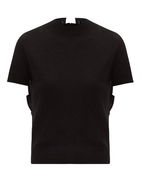 Cecilie Bahnsen – Florence Open-back Recycled Cashmere-blend Sweater Black