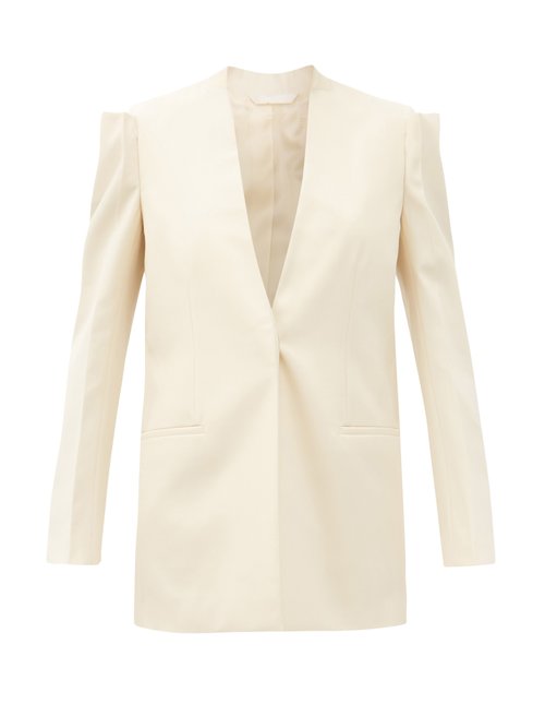 Givenchy - Single-breasted Wool-crepe Jacket Cream