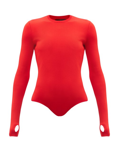 Givenchy - Cutout Jersey Bodysuit Red