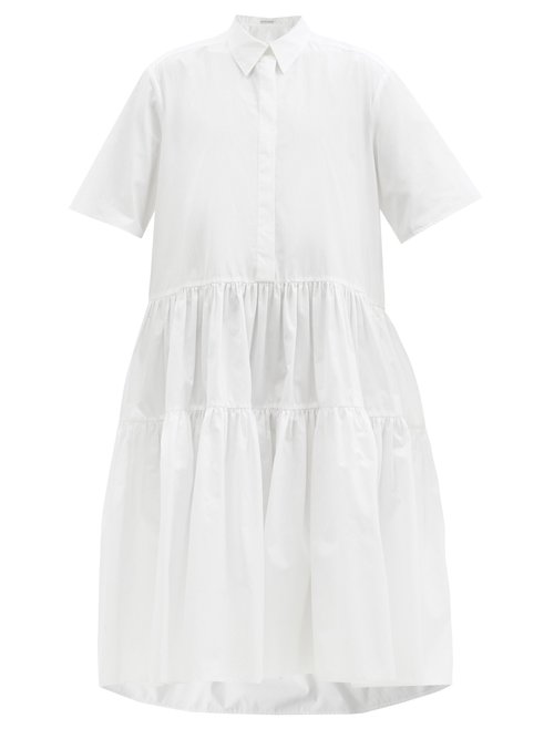 Cecilie Bahnsen - Edition Primrose Tiered Cotton-poplin Shirt Dress White