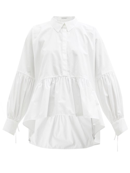 Cecilie Bahnsen - Edition Andrea Balloon-sleeve Organic-cotton Top White