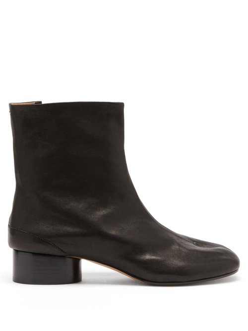 Maison Margiela – Tabi Split-toe Leather Ankle Boots Black