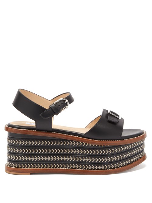 Buy Gabriela Hearst - Hill Leather Platform Sandals Black online - shop best Gabriela Hearst shoes sales
