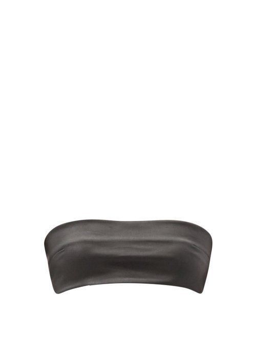 Ann Demeulemeester - Leather And Cotton-blend Jersey Bandeau Top Black