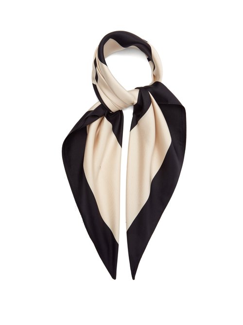 Square silk scarf with monogram print