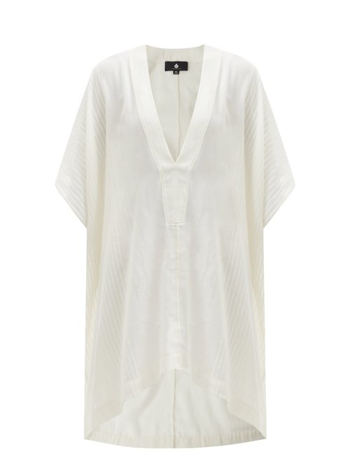 Buy Su Paris - Lamu V-neck Striped Cotton-muslin Kaftan Ivory online - shop best Su Paris swimwear sales