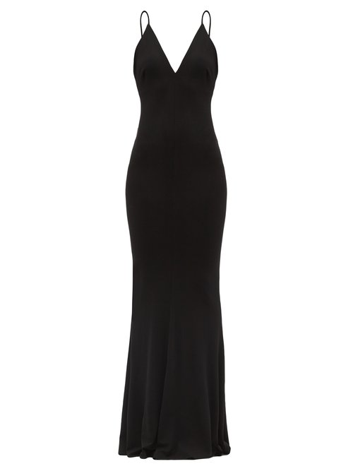 Buy Alexandre Vauthier - V-neck Jersey Gown Black online - shop best Alexandre Vauthier clothing sales