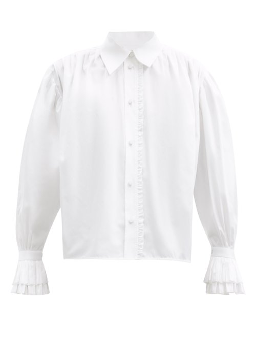 Khaite - Vanina Frilled Cotton-poplin Shirt White