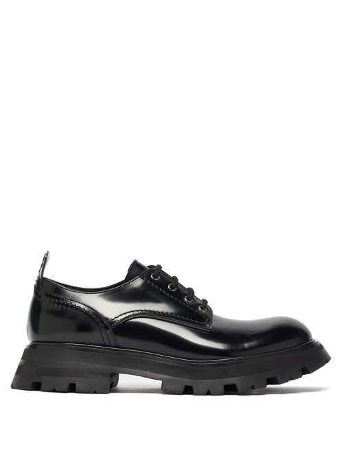 Alexander Mcqueen - Wander Exaggerated-sole Leather Shoes Black