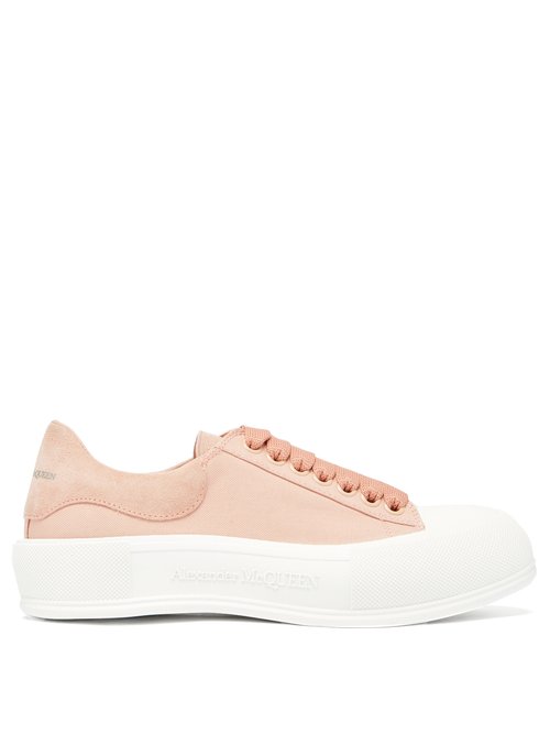 Alexander Mcqueen - Deck Canvas And Suede Trainers Light Pink