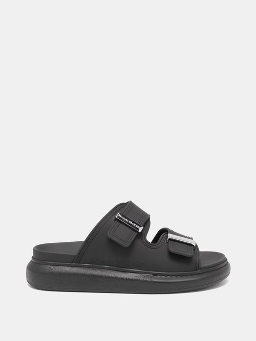 Alexander Mcqueen – Hybrid Rubber Sandals Black Silver