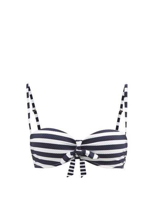 Heidi Klein - Monterey Bandeau Striped Bikini Top Navy Multi Beachwear