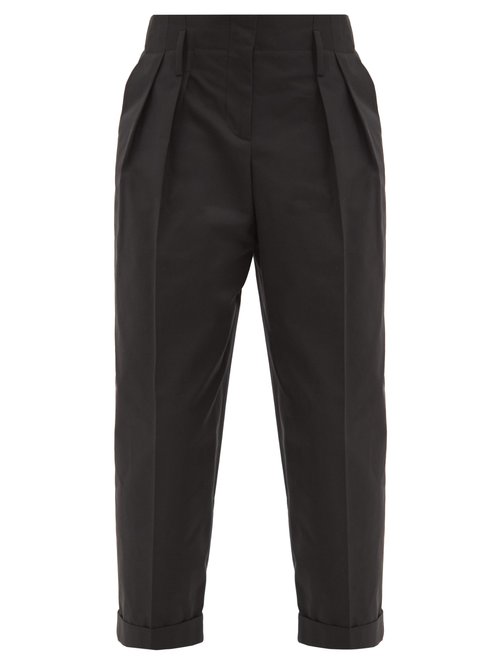 ALEXANDER MCQUEEN Cottons TAPERED-LEG CROPPED COTTON-TWILL TROUSERS