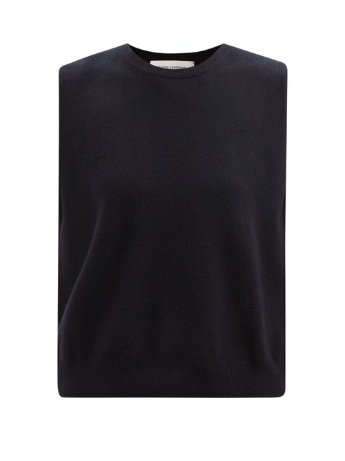 Extreme Cashmere - Be Now Sleeveless Stretch-cashmere Sweater Navy