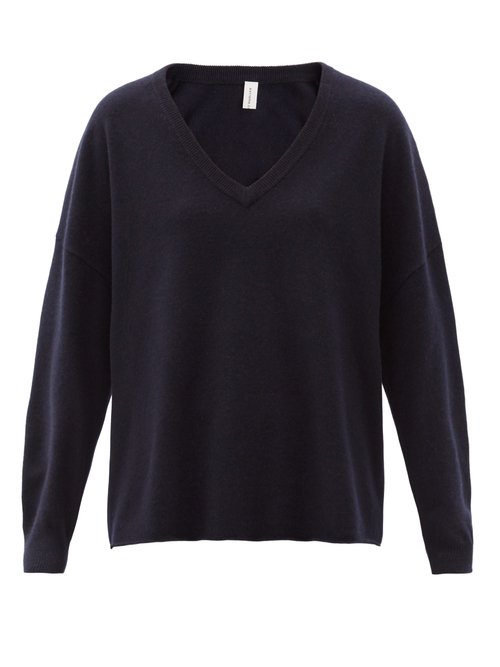 Extreme Cashmere - No.161 Clac V-neck Stretch-cashmere Sweater Navy