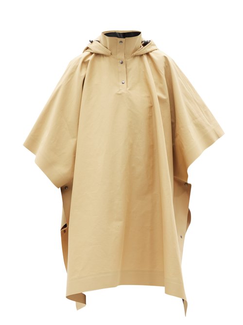 Kassl Editions - Hooded Cotton-blend Gabardine Cape Coat Beige