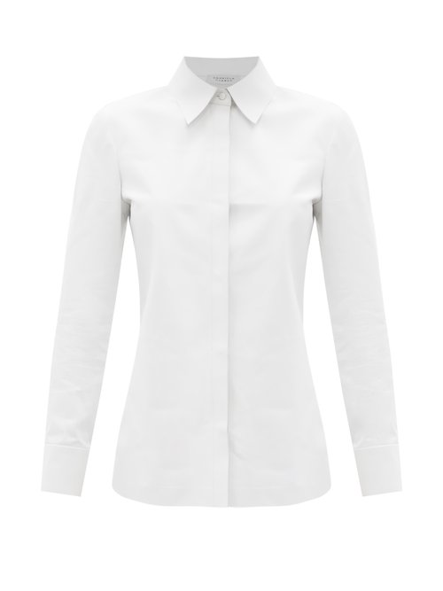 Gabriela Hearst - Timmins Leather Shirt White