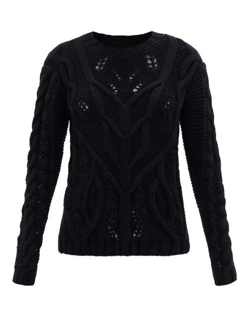 Buy Gabriela Hearst - Kyvat Cable-knit Cashmere Sweater Black online - shop best Gabriela Hearst 