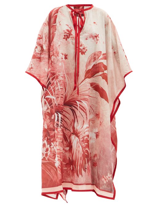 F.r.s – For Restless Sleepers – Gige Jungle-print Cotton-muslin Midi Dress Red Print