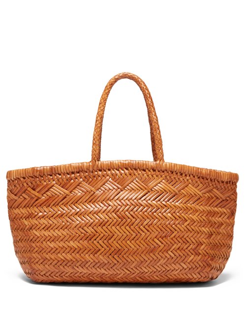 Triple Jump Woven-leather Basket Bag
